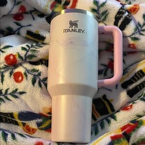 Stanley Pink and White Travel Mug
